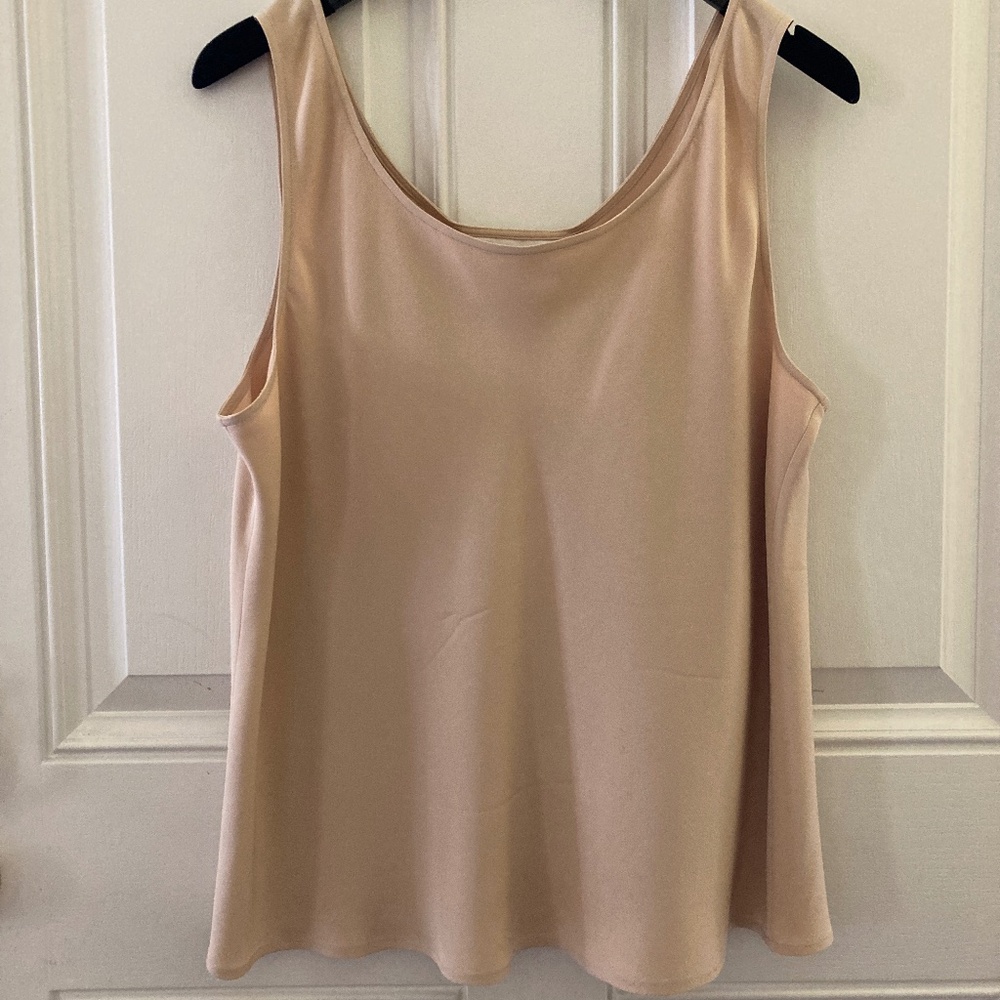 Jones & Co. 100% Silk Sleeveless Scoop Neck Top/Cafe au Lait/14/NEW/ON SALE $30!